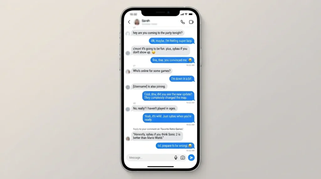 Examples of SYBAU in real conversations